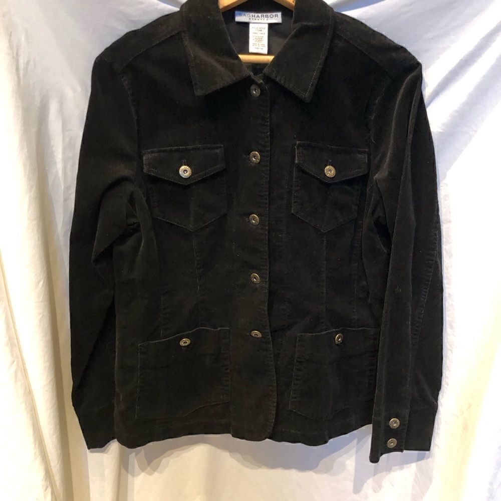 Sag Harbor Stretch Corduroy Jacket Black Small
